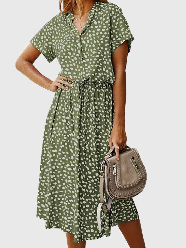 Amber Printed V-Neck Dress