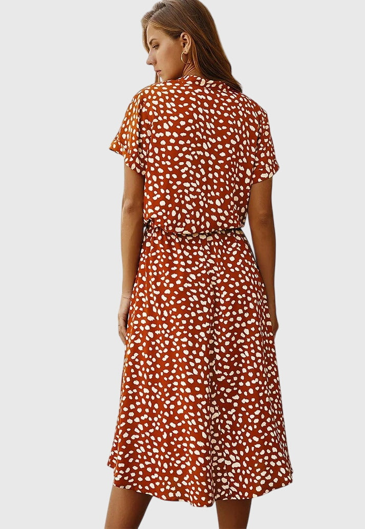 Amber Printed V-Neck Dress