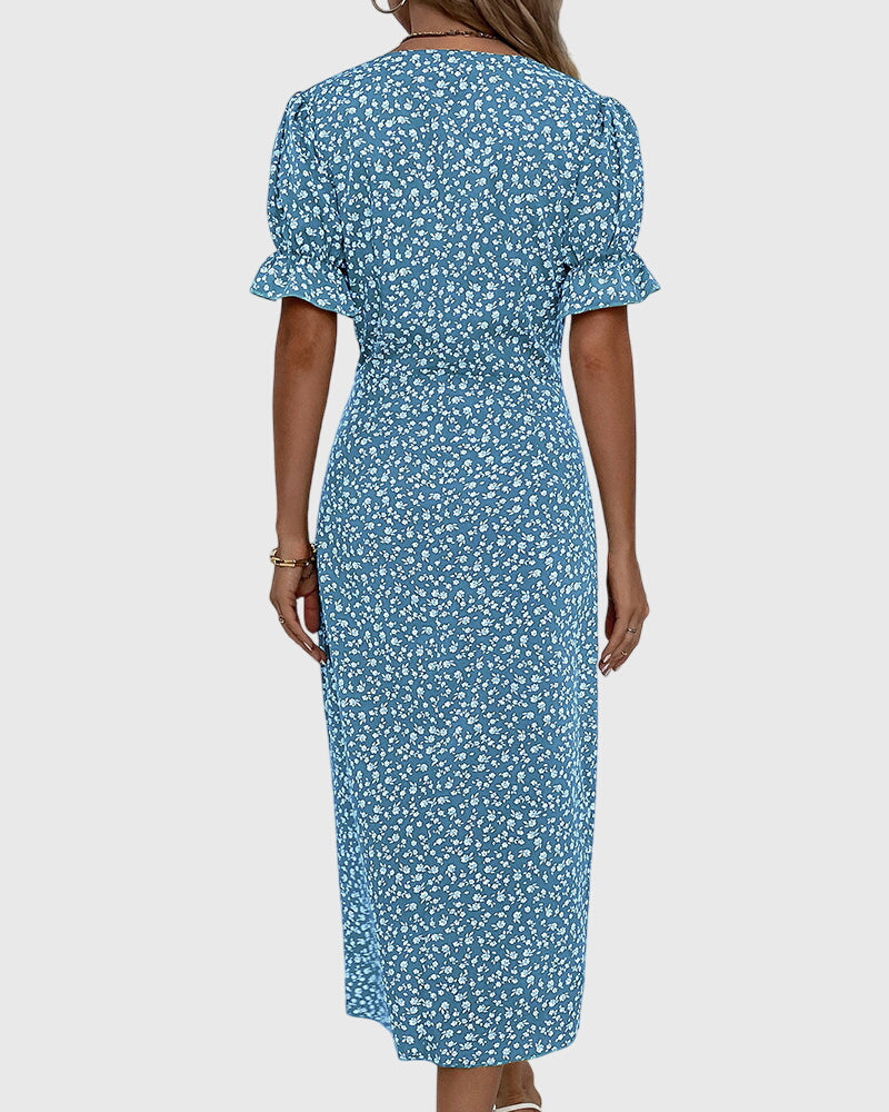 Fresh Bloom V-Neck Dress