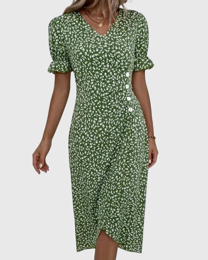 Fresh Bloom V-Neck Dress