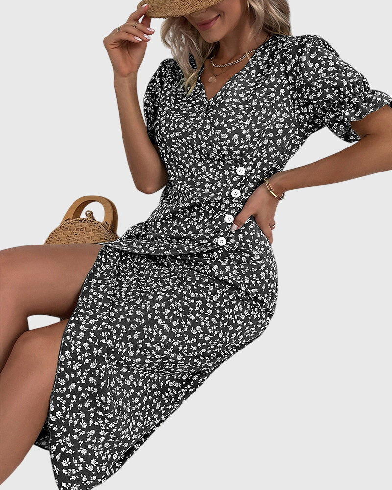 Fresh Bloom V-Neck Dress