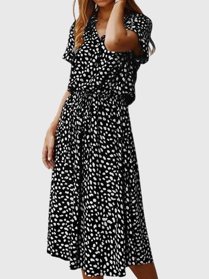 Amber Printed V-Neck Dress
