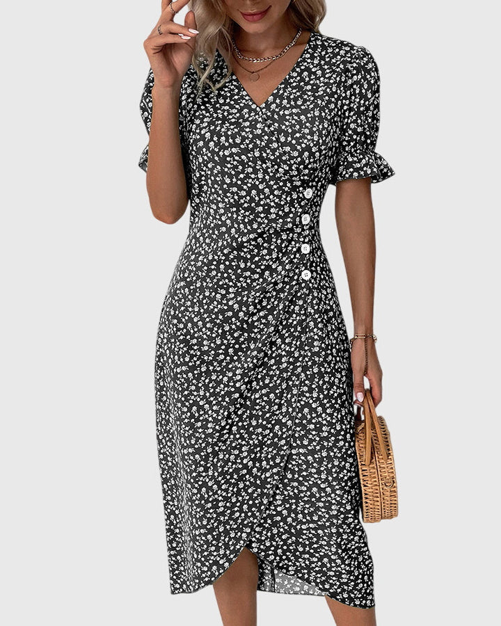 Fresh Bloom V-Neck Dress