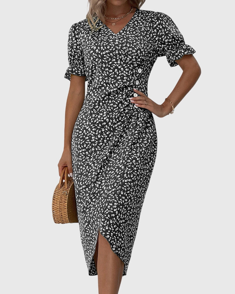 Fresh Bloom V-Neck Dress