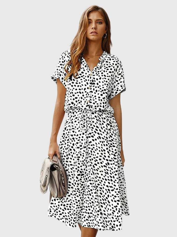 Amber Printed V-Neck Dress