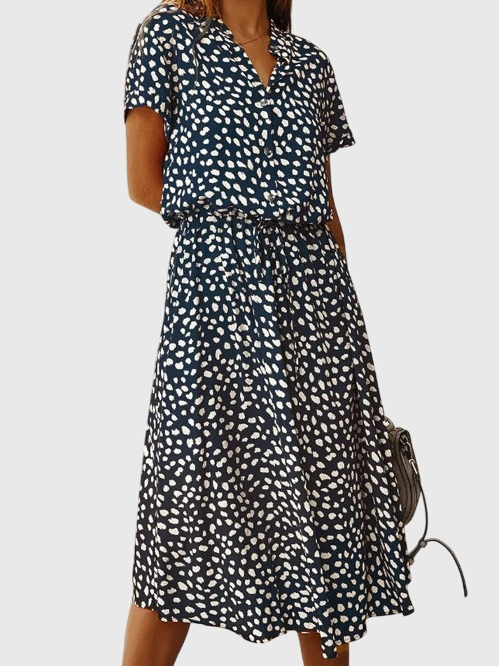 Amber Printed V-Neck Dress
