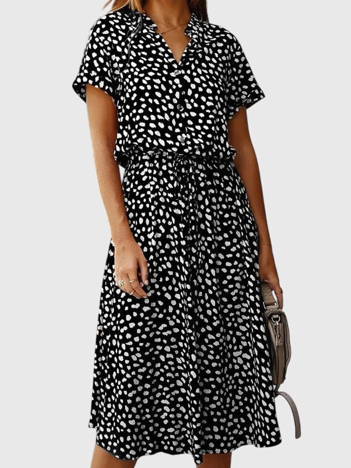 Amber Printed V-Neck Dress