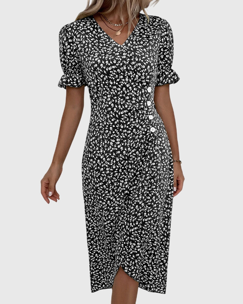 Fresh Bloom V-Neck Dress
