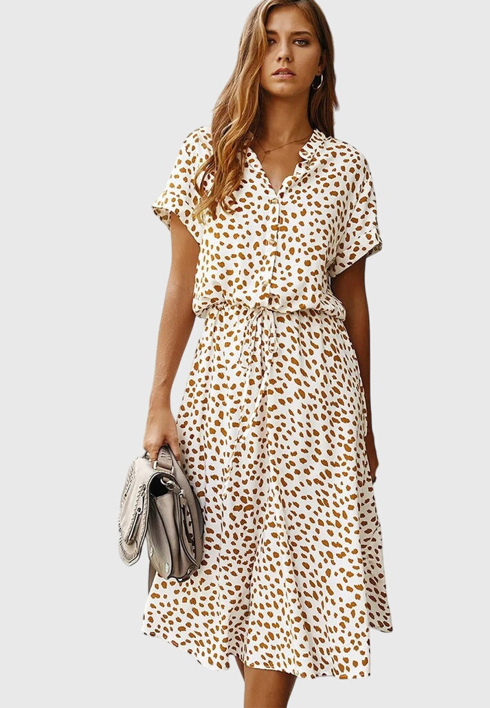 Amber Printed V-Neck Dress
