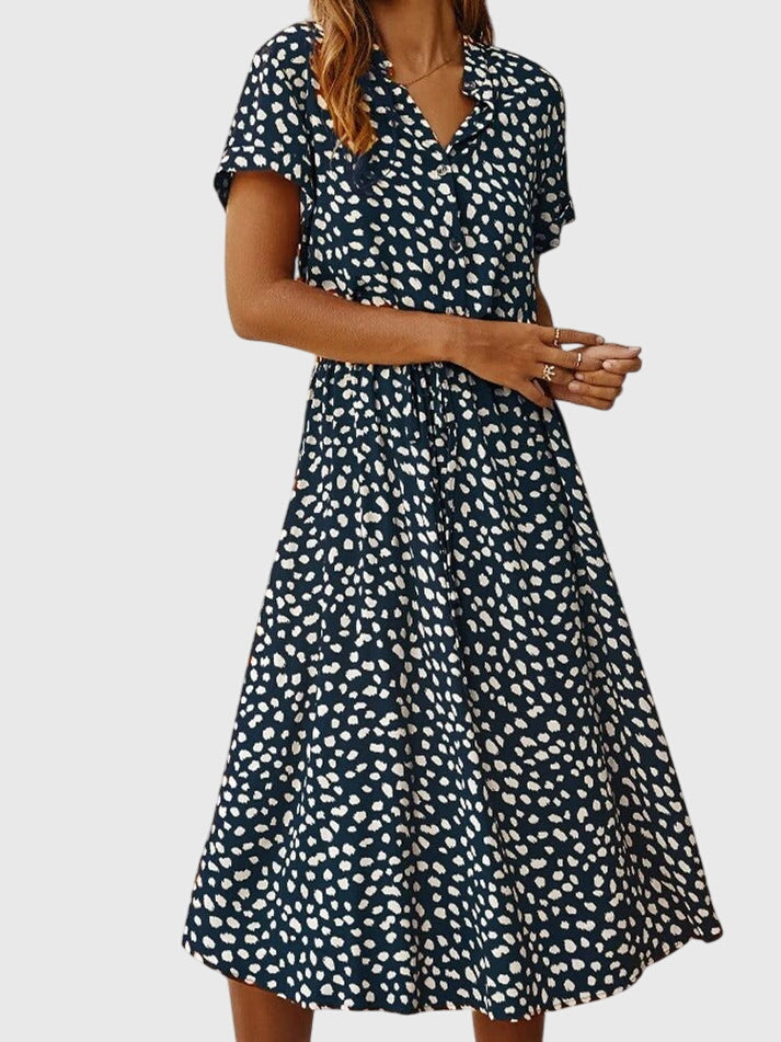 Amber Printed V-Neck Dress