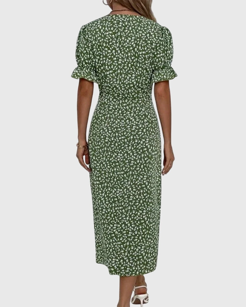 Fresh Bloom V-Neck Dress