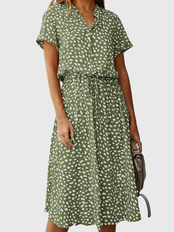 Amber Printed V-Neck Dress