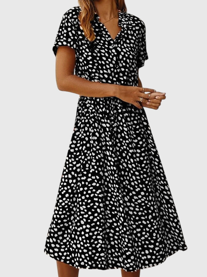 Amber Printed V-Neck Dress